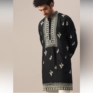 Silk Black Kurta Set